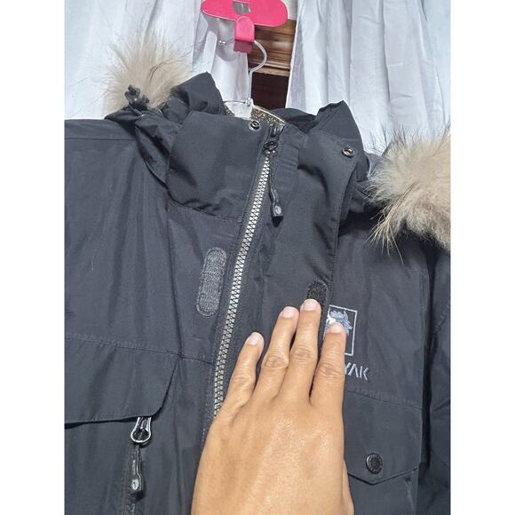 BLACK YAK Yak Tech Down Parka Jacket Fur Trim Hood Winter Insulated Coat 100 L - Picture 10 of 16